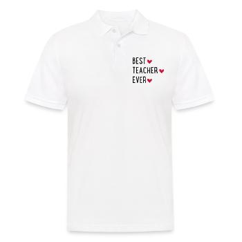 Best Teacher ever - Männer Poloshirt - Weiß - Vorne - Kai (181cm)
