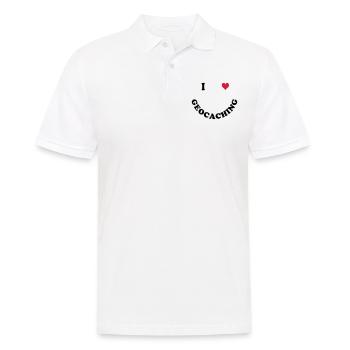 Geocaching - Männer Poloshirt - Weiß - Vorne - Kai (181cm)