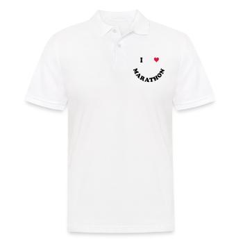 Marathon - Männer Poloshirt - Weiß - Vorne - Kai (181cm)