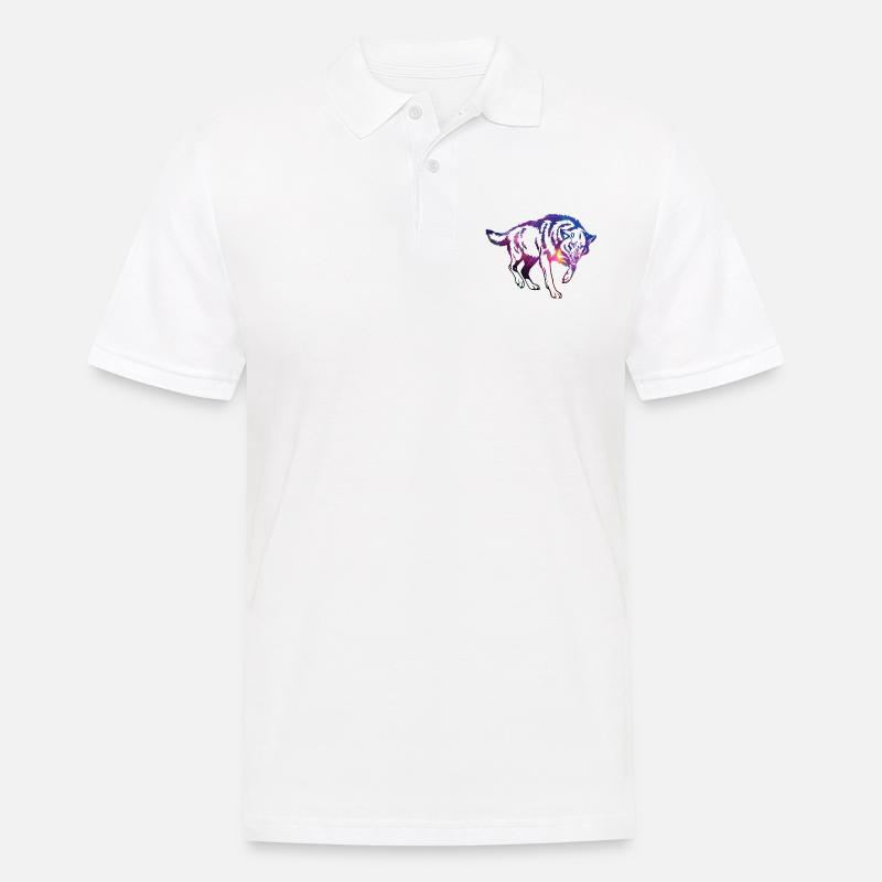 bad wolf gradient pattern - Men's Polo Shirt - white