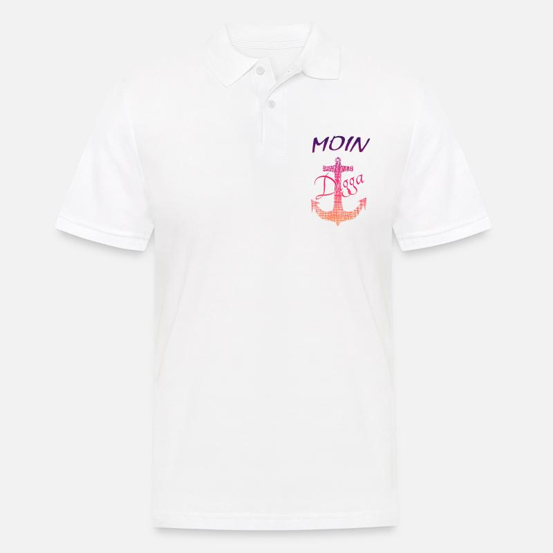 Anker Moin Digga - Männer Poloshirt - Weiß