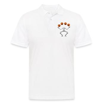 Squelette jongle avec des citrouilles d'Halloween - Polo Homme - blanc - Devant - Kai (181cm)