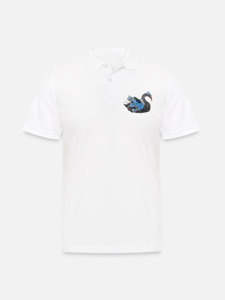 Schwarzer Schwan - Männer Poloshirt - Weiß
