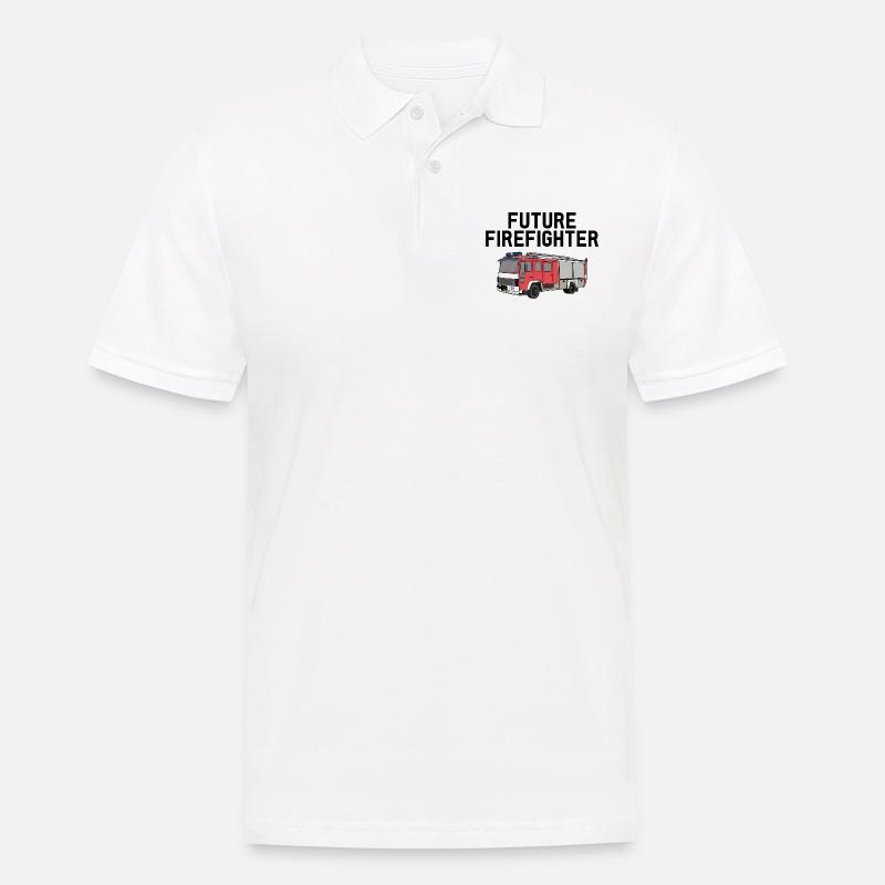 FUTURE FIREFIGHTER - Männer Poloshirt - Weiß