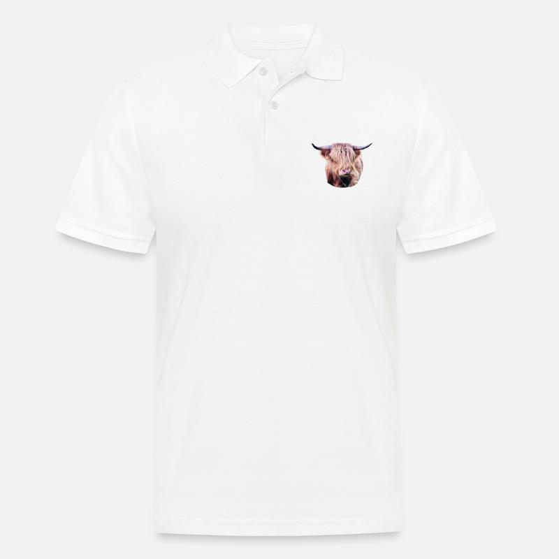 Highland Beef - Men's Polo Shirt - white