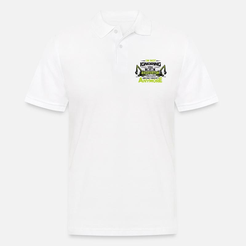 Bagger Fahrer Geschenk Idee Baggerfahrer - Männer Poloshirt - Weiß