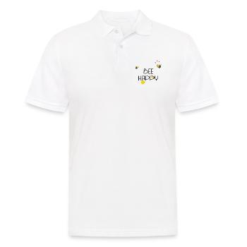 Bee Happy - Männer Poloshirt - Weiß - Vorne - Kai (181cm)