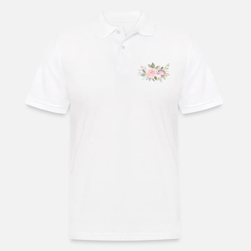 Blumendesign - Männer Poloshirt - Weiß