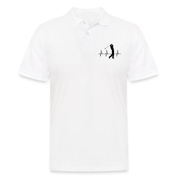 Heartbeat Golf Golfer Heartbeat Pulse - Men's Polo Shirt - white - Front - Kai (181cm)