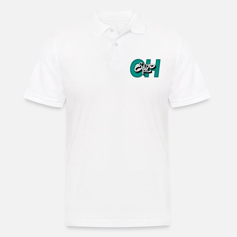 Oh shit - Männer Poloshirt - Weiß