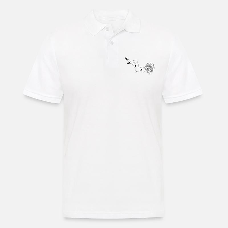 Flower-Power - Männer Poloshirt - Weiß