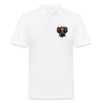 Elephant Head Portrait Crown - Men's Polo Shirt - white - Front - Kai (181cm)