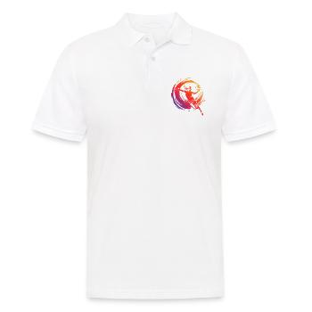 Volleyball Spielerin Bunt - Männer Poloshirt - Weiß - Vorne - Kai (181cm)