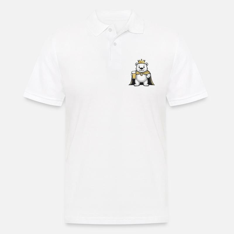 Eisbär Bier Lustig - Männer Poloshirt - Weiß