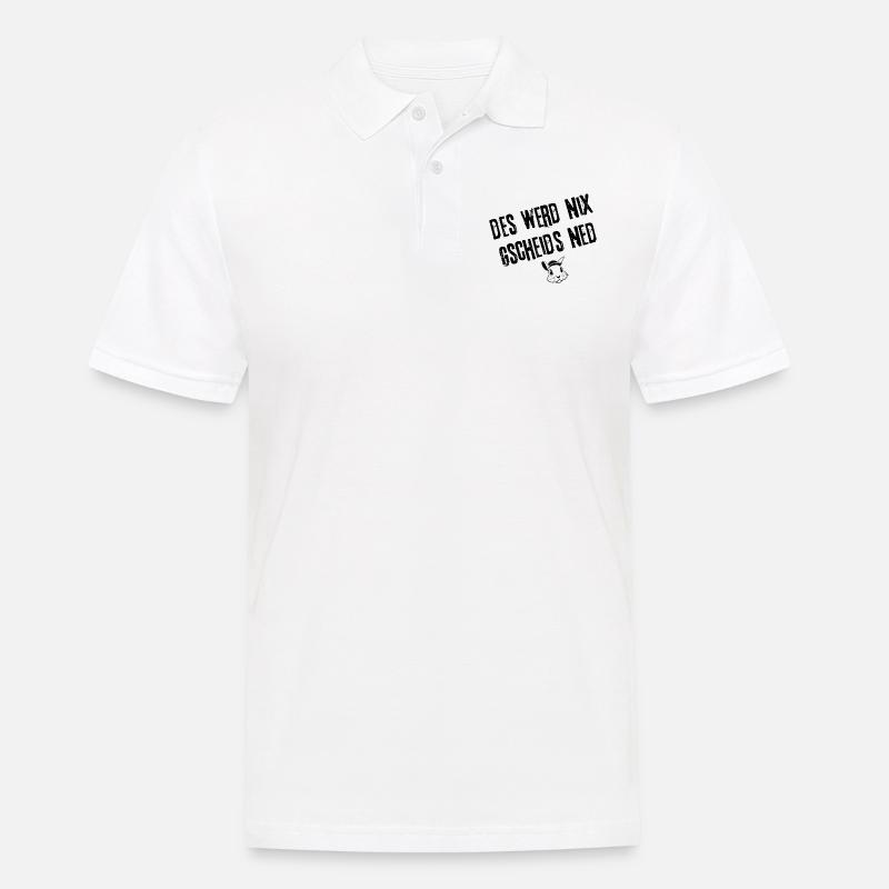 GscheidsNed_Vorhaben | Redewendung - Männer Poloshirt - Weiß
