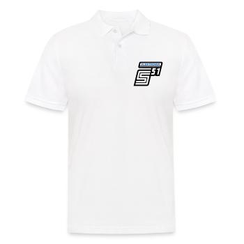 Simson S51 Elektronik Emblem (Farben änderbar) - Männer Poloshirt - Weiß - Vorne - Kai (181cm)