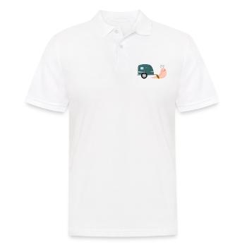 Escargot avec camping caravane - Polo Homme - blanc - Devant - Kai (181cm)