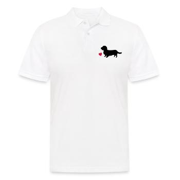 Teckel à poils rugueux - Polo Homme - blanc - Devant - Kai (181cm)