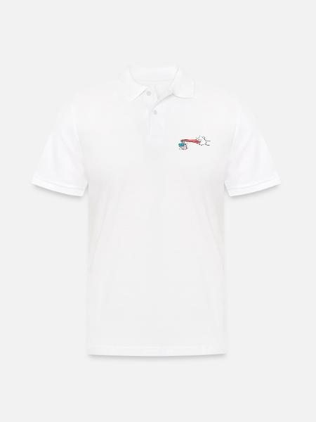 Klapperstorch und Kinder - Männer Poloshirt - Weiß