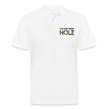 Ich und mein HOLZ - Männer Poloshirt - Weiß - Vorne - Kai (181cm)