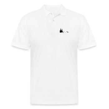 Aventure : tente et canoë dans la forêt sur la rivière - Polo Homme - blanc - Devant - Kai (181cm)