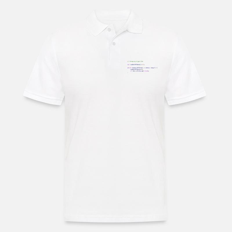 Programmierer Code Schäfchen zählen Logik - Männer Poloshirt - Weiß