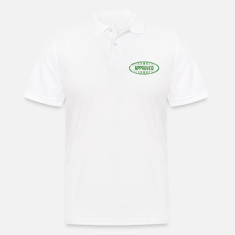 Approved Approved Tested Recognized Stamp - Men's Polo Shirt - white
