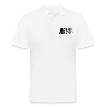 Read more books - Men's Polo Shirt - white - Front - Kai (181cm)