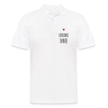 Tante Lieblingstante Herz Geschenkidee Patentante - Männer Poloshirt - Weiß - Vorne - Kai (181cm)