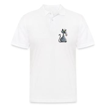 Chat - Polo Homme - blanc - Devant - Kai (181cm)