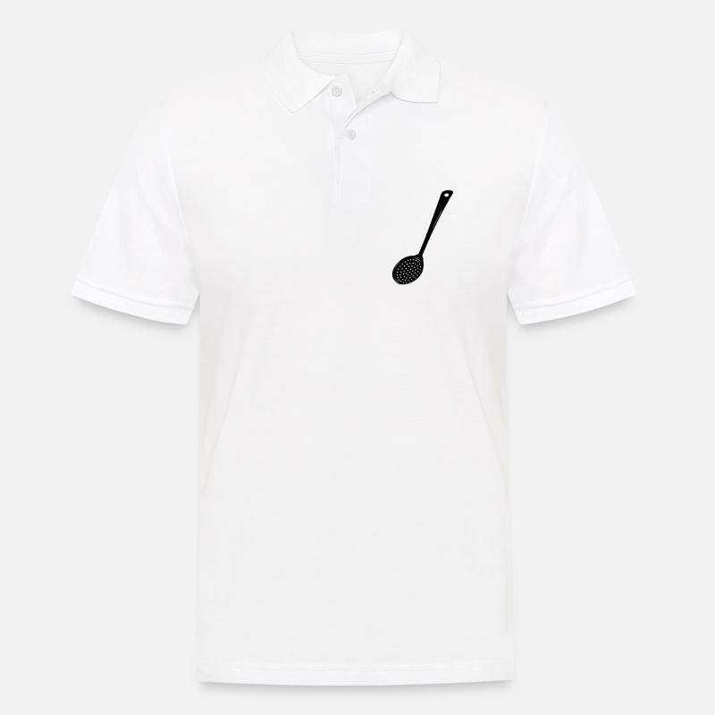 Transparentes Schlitzbild - Männer Poloshirt - Weiß