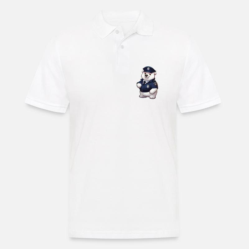 Polizei Eisbärin - Männer Poloshirt - Weiß