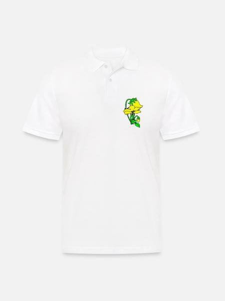 Blumen - Männer Poloshirt - Weiß