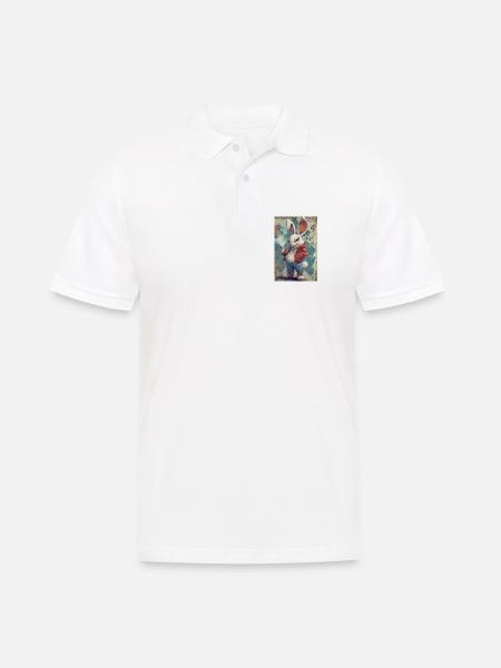 Graffiti Hase Hoodie - Männer Poloshirt - Weiß