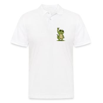 Rock’n’Roll Crocodile Bébé - Polo Homme - blanc - Devant - Kai (181cm)