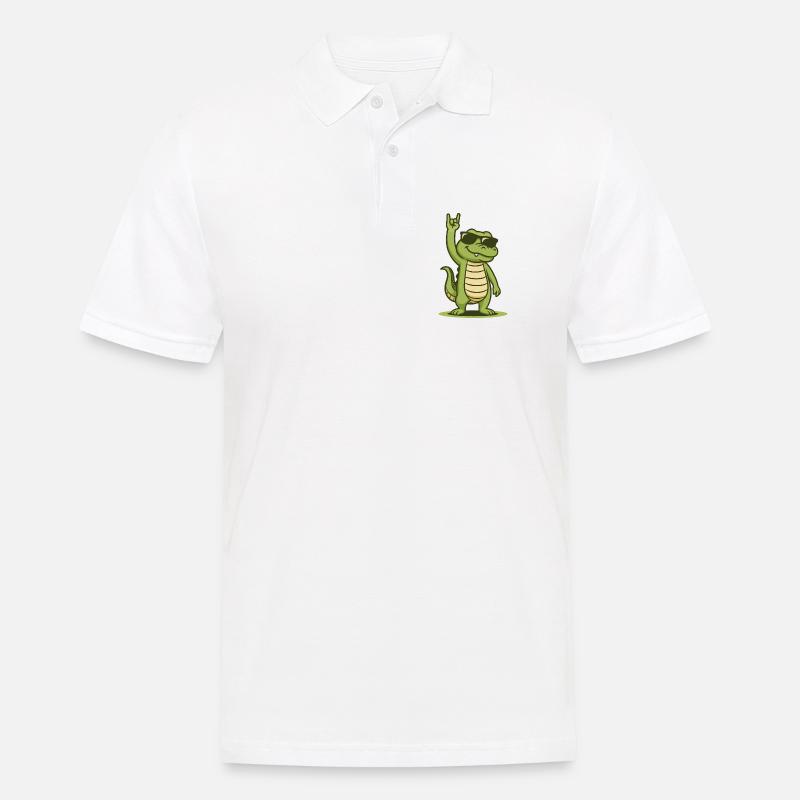 Rock’n’Roll Krokobaby - Männer Poloshirt - Weiß