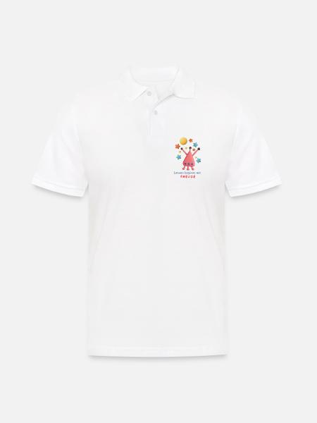Lernen_beginnt_mit_Freude - Männer Poloshirt - Weiß