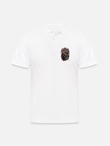 Mourne Reapers: Skull Goat Mic - Männer Poloshirt - Weiß