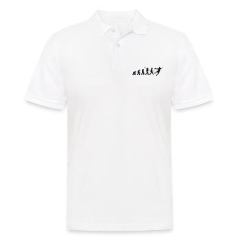 Darwin Evolution für Volleyballer 🏐 - Männer Poloshirt - Weiß - Vorne - Kai (181cm)