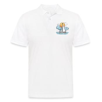 Segelboot - Männer Poloshirt - Weiß - Vorne - Kai (181cm)