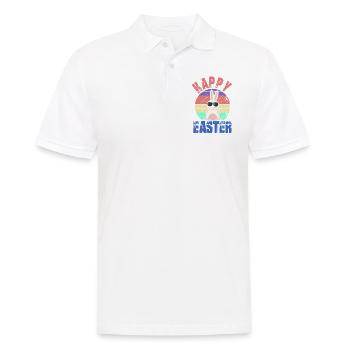 Frohe Ostern - Happy Easter - Osterhase - Männer Poloshirt - Weiß - Vorne - Kai (181cm)