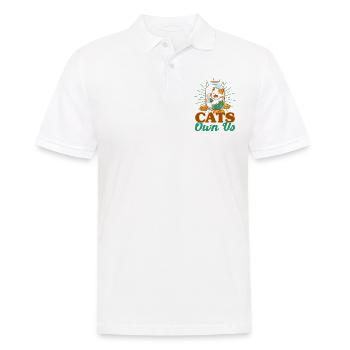 Katzen Sprüche Katze Katzen Liebhaber Geschenk - Männer Poloshirt - Weiß - Vorne - Kai (181cm)