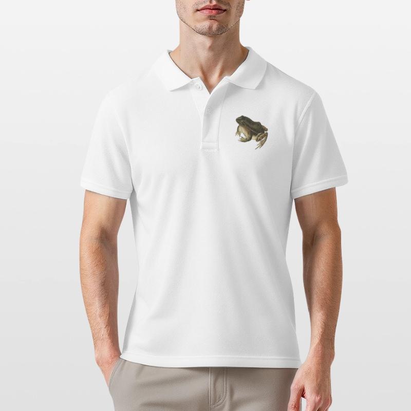 frog toad toad frog illustration drawing vintage Men's Polo Shirt