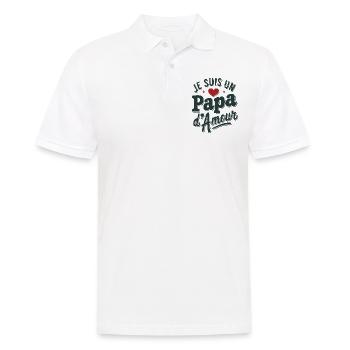 Belle idée cadeau je suis un papa d'amour - Polo Homme - blanc - Devant - Kai (181cm)