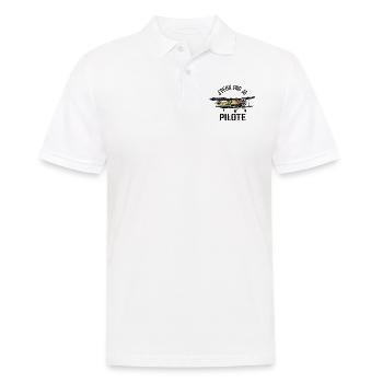 J'peux pas je pilote - Cadeau rétro avion - Polo Homme - blanc - Devant - Kai (181cm)
