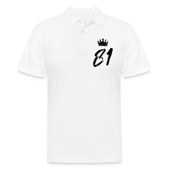 81 Zahl Krone - Männer Poloshirt - Weiß - Vorne - Kai (181cm)