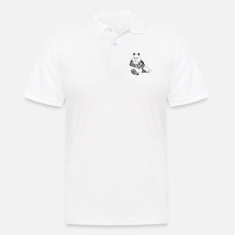 Stammes-Panda - Männer Poloshirt - Weiß