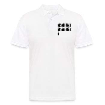 21 Bierflaschen - Bier - 21 Jahre - 21. Geburtstag - Männer Poloshirt - Weiß - Vorne - Kai (181cm)