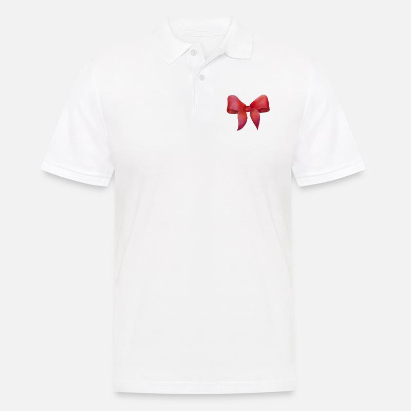 Schleife Rot Karneval - Männer Poloshirt - Weiß