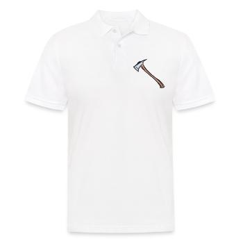 Dessin de hache / hache de pompier. Pompier. - Polo Homme - blanc - Devant - Kai (181cm)
